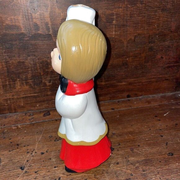 Vtg ceramic choir boy caroling with candle Christmas decoration - Picture 6 of 8